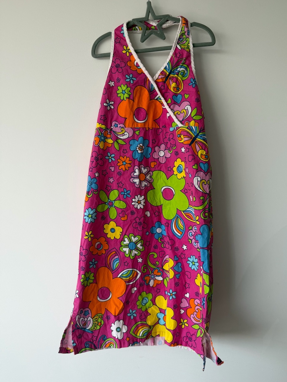 The Children's Place Hot Pink Floral Sundress w Multicolor Blooms Girls Size 8